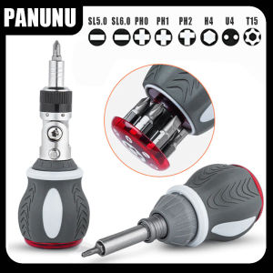 8-in-1 Multifunctional Ratchet Screwdriver 360 Multi-Angle Retractable Hidden Design Portable Screwdriver