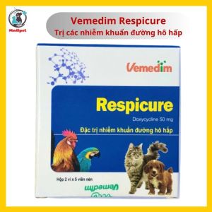Respicure đặc trị hô hấp trên chó mèo chim gà cảnh khò khè thành phần doxy hộp 10viên - Medipet