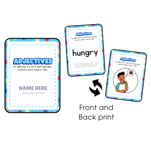 Custom Flashcard Service for School Projects with student name (adjectives pandiwa etc.)