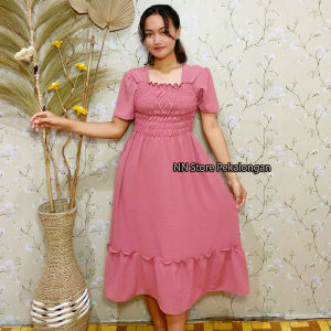 Midi Dress Crinkle Airflow Premium  / Dress Daster Korean style