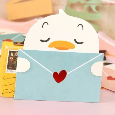 Mini Greeting Card Cute Animal Card for All Occasions Birthday Love Congratulations Good luck Anniversary