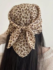 American Retro Leopard Print Headscarf Y2k Hot Girl Fashion Street Atmosphere Street Headband Womens Bandana Hair Wrap