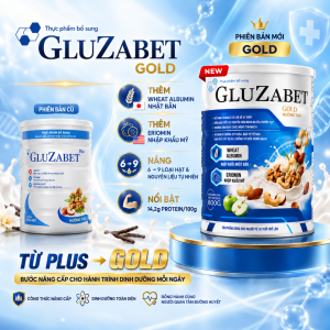 Gluzabet Gold (800g) - chuyên biệt cho người tiểu đường Hỗ trợ ổn định đường huyết ngừa biến chứng ăn ngon ngủ ngon