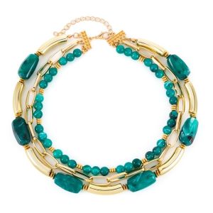 GOXBERK Charm Multi Layer Stacked Necklace Light Luxury Decoration Beaded Necklace Fashion Jewelry Exaggerated Bohemian Necklace Women