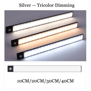 3 Color in One Lamp 10cm 20cm 30cm 40cm 60cm Ultra thin LED Light Cabinet Light Motion Sensor Wireless USB Rechargeable For Kitchen bedroom Wardrobe lighting