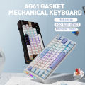 【จัดส่งภายใน 3 วัน】 ZIFRIEND AG61 61คีย์คีย์บอร์ดแบบกลไกแบบมีสายรูปแบบ60% มากๆคีย์บอร์ดเกมที่กำหนดเอง RGB Backlitght/ ไฟด้านข้าง3 Pin สวิตช์เงียบ/สีเหลือง. 