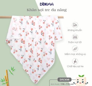 Khăn tắm cho bé sơ sinh Chất vải sợi tre cao cấp siêu mềm mại và thấm hút nước - kháng khuẩn an toàn cho bé Dokma