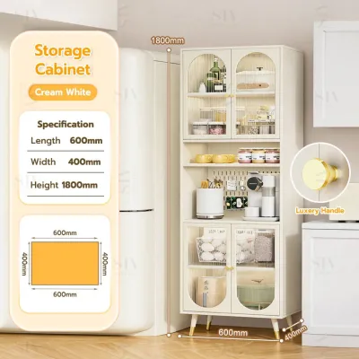 SIV Corner Storage Cabinet with Glass Doors & Shelves – Modern Space-Saving Display Unit