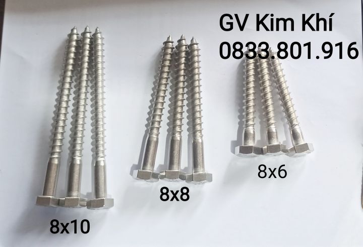 Vít giác inox 304, vít phong, Bộ 10 chiếc vít giác đầu lục giác phi 8 ...