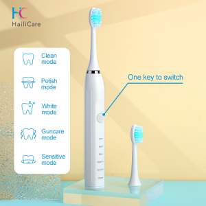 Hailicare Sonic Electric Toothbrush USB Rechargeable Powerful 5 Modes Automatic Smart Timer with Replacement Heads Oral Teeth Whitening