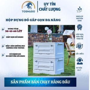 Thùng Đựng Đồ Toshudo Đa Năng Gấp Gọn Mặt Gỗ Cao Cấp Đựng Quần Áo Sách Vở Đồ Chơi Cao Cấp