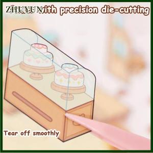 ZHUYUN 1Set Creative 3D Simulation Cabin Stickers Cute Cartoon Handmade DIY Landscaping Stickers Scene Stacking Pasting Stickers