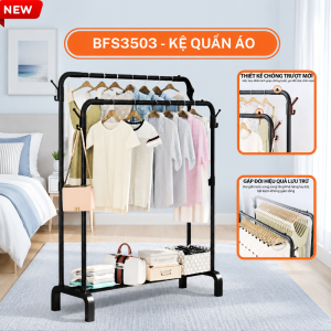 Samono Giá Treo Quần Áo Cao Cấp Decor Phòng Kệ Treo Quần Áo Thép Cacbon Xào Đồ Treo Quần áo Chắc Chắn Cây Treo Quần Ao Bonbox BFS3503