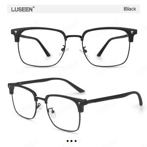 LUSEEN Eyeglasses Photochromic And Anti Radiation Eyeglass Rectangular Frames Glasses For Men And Woman AG2262