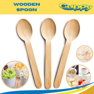 1/100 Pieces Disposable Wooden Spoon and Fork Eco friendly