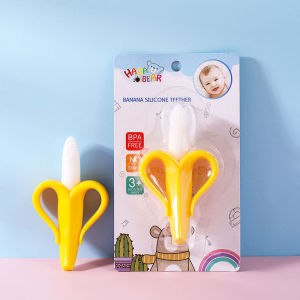 Baby Teether Toy Silicone Banana Teether Baby Toothbrush Newborn Bite Toys for BPA Free