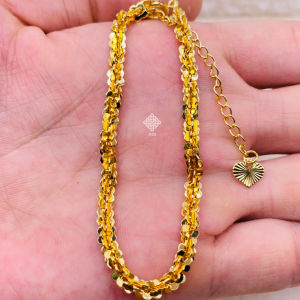 Lắc tay titan Vòng tay xoắn hoa mai titan giả màu vàng trắng và vàng 18k trangsucmoiluatuoi.RIN