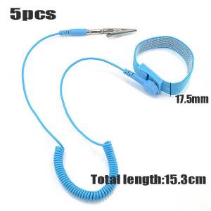 5pcs/set Gelang Anti Static Statis Wrist Strap Antistatic ESD Anti-Static Wrist Band Wrist Strap Antistatic Gelang Antistatik Ground Bracelet