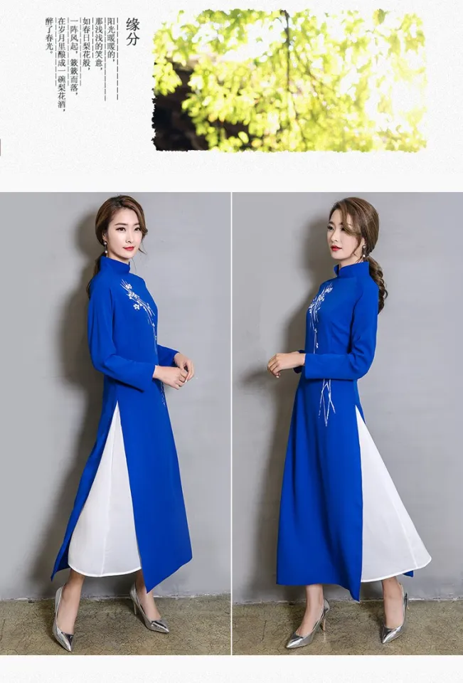 Vietnamese Traditional Dress Aodai Tight Dress for Woman Chinese Qipao  Cheongsams Asian Fashion Women Female Oriental Outfits : Buy Online at Best  Price in KSA - Souq is now : Fashion
