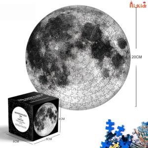 [SG Seller]Irregular Shape Round Jigsaw Puzzle Premium Blue Cardboard Multiple Planet Animal Stained Glass Design Puzzle