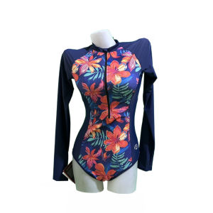 Rainbow Swimsuit One piece Swimwear UV Protect Rash Guard Surfing Suit Front Zipper Swimsuit