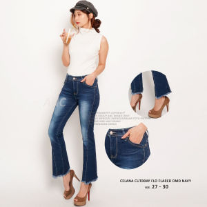 Celana Jeans Wanita - Celana Cutbray Flo Flared DMD Jeans Denim - Cutbray Rumbai Wash - Celana Cutbray Jeans Panjang Terbaru