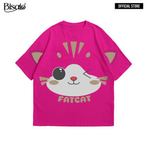 BSL - 152 Bisalo Baju Kaos Pria Wanita lengan pendek motif "FAT CAT" Digital Printal Kaos Distro Combed Atasan - pakaian wanita - pakaian pria - baju wanita - baju pria - atasan wanita pria - kaos oversize - kaos hitam putih - kaos katun