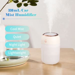 🚀Ships immediately🚀 Colorful humidifier * Volume:330ML * Led lights *Car purifier  *Nano atomization *Automatic power-off  *Mute portable humidification *Air purifier for Car Home Office Bedroom *Desk *Wireless * Usb mist diffuser
