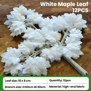 12buah Daun Maple Plastik Dekorasi Premium - Daun plastik/Dekorasi/Hiasan/Artificial/Home decor