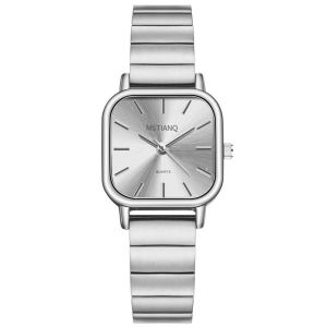 ASRV Elegant Womens Quartz Watch with Stainless Steel Band and Square Dial