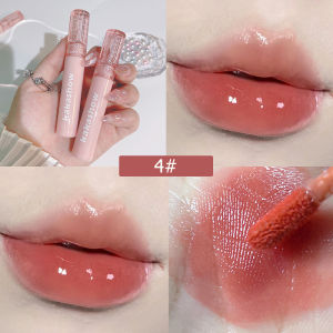 Bubble Bear Watery Lip Gloss Non-Fading Mirror Lip Glaze Waterproof Non-Stick Liquid Lipstick Lip Tint
