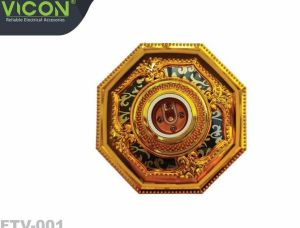 Fitting Lampu Plafon Ornamen Elegan 30cm - Hiasan PVC Tembaga/Cermin/Metalik