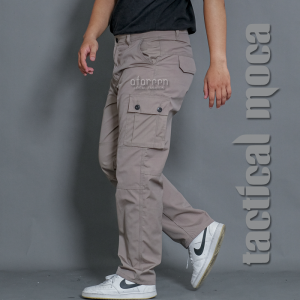 AFAREEN Celana Cargo Pria Ripstop Tactical Reguler Full Length Celana Chino Cargo Warna Army/Abu/Hitam Size 28-38