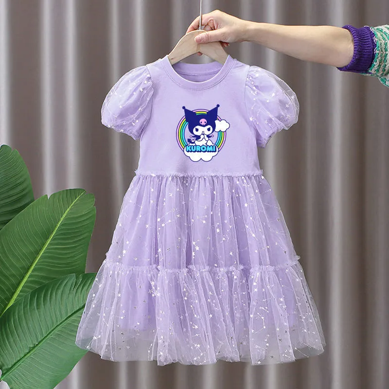 Summer Girl Kuromi Princess Dress Mesh Puffy Skirt Sanrio child Clothing  Birthday Party Cosplay Costume Dress For Baby 1-9 years | Lazada Singapore