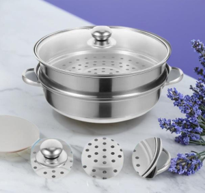 connox 2 Layer Stainless Steel Steamer Pot Multi-function Soup Steamed Pot With 27.5cm Size