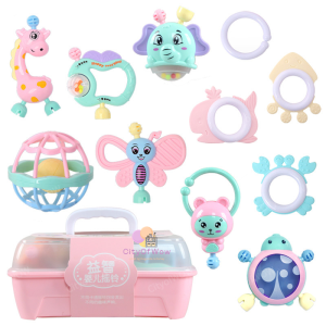 11Pcs Baby Toys Rattles Teethers for Girls Baby Rattle Toys for Newborns Infant Toys Grab Shake Bell Sensory Teething Toy Early Educational for Boy Girl 0-6 Months