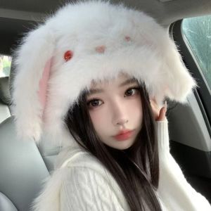 BAGUO Chống cảm lạnh Mũ nhung mùa đông Thỏ nhỏ Chống gió Mũ bảo vệ tai mềm mại Mũ Lei Feng Mềm mại Mũ giữ ấm tai thỏ Phụ nữ