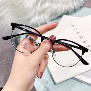 FU  Kacamata Anti Blue Light Anti Radiasi Blueray Premium Gaya Korea Bentuk Bulat Oval Bahan Metal untuk Pria dan Wanita K20