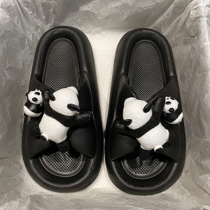 [Free Shipping] Panda Fashion Cross-Strap Sandals Summer Outdoor Wear Thick-Soled EVA Sandals Non-Slip Indoor Slippers For Women