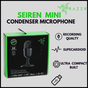 Razer Seiren Mini USB Microphone Compact Condenser Mic for Streaming Gaming Meeting