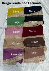 Hijab Bergo SYARI Renda / HIJAB JUMBO SYARI By Nilfashion