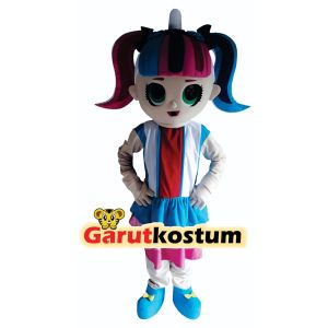 Kostum maskot badut karakter lol pelangi cantik setelan dewasa lucu