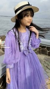 Gamis/Gaun Pesta Anak Perempuan Tile Brukat Mewah