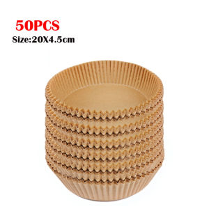 กระดาษพิเศษสำหรับหม้อทอดไร้น้ำมัน100ชิ้นกระดาษดูดซับน้ำมันทำบาร์บีคิวในครัวเรือนแผ่นรองอบอาหารกระทะสำหรับห้องครัว