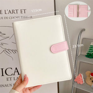 A5 A6 Dark Green Blue 6 Ring Binder PU Clip-on Notebook Leather Loose Leaf Notebook Cover Notebooks Journal Kawaii Stationery2026