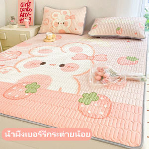 เสื่อเย็นทำจากผ้าไอซ์ซิลค์รู้สึกเย็นสำหรับฤดูร้อนปี2024เสื่อนุ่มเสื่อปรับอากาศผ้าปูเตียงเพิ่มความหนาชิ้นเดียวสำหรับที่นอนหอพักนักเรียน