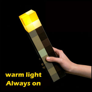 Minecraft Torch Lamp LED Rechargeable Night Light Four Color Changing Lights with Wall Mountable Night light for Kids Gift Game light My World Game Surroundings Bedroom atmosphere decorative 我的世界火炬灯火把灯