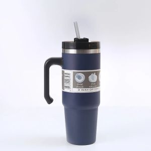 20oz/30oz Stainless Steel Car Thermos Bottle Travel Sports Water Bottle Large Capacity with Handle Straw Mug Outdoor Coffee Cup2026