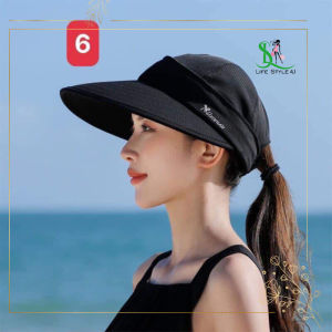 Mũ chống nắng nữ mũ đi biển rộng vành mũ rộng vành nữa đầu tháo rời 2 kiểu thời trang Hàn Quốc -  Life Style 4U