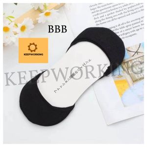 KEEPWORKING 1pair Women Cotton Boat Socks Non-slip Silicone Shallow Mouth Summer Thin Stealth Invisible Socks High Heels Socks